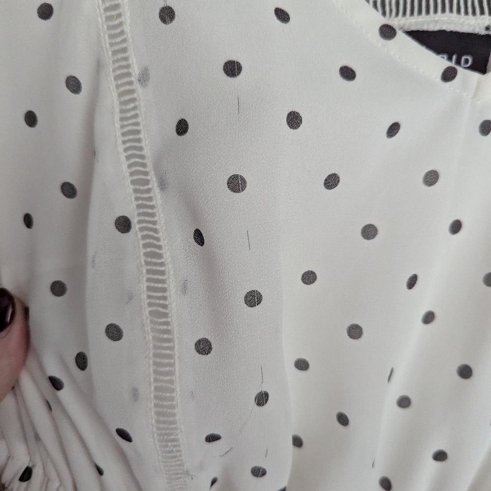 Torrid size zero white with black polka Dot Dress 19x14 x47 - Picture 3 of 5